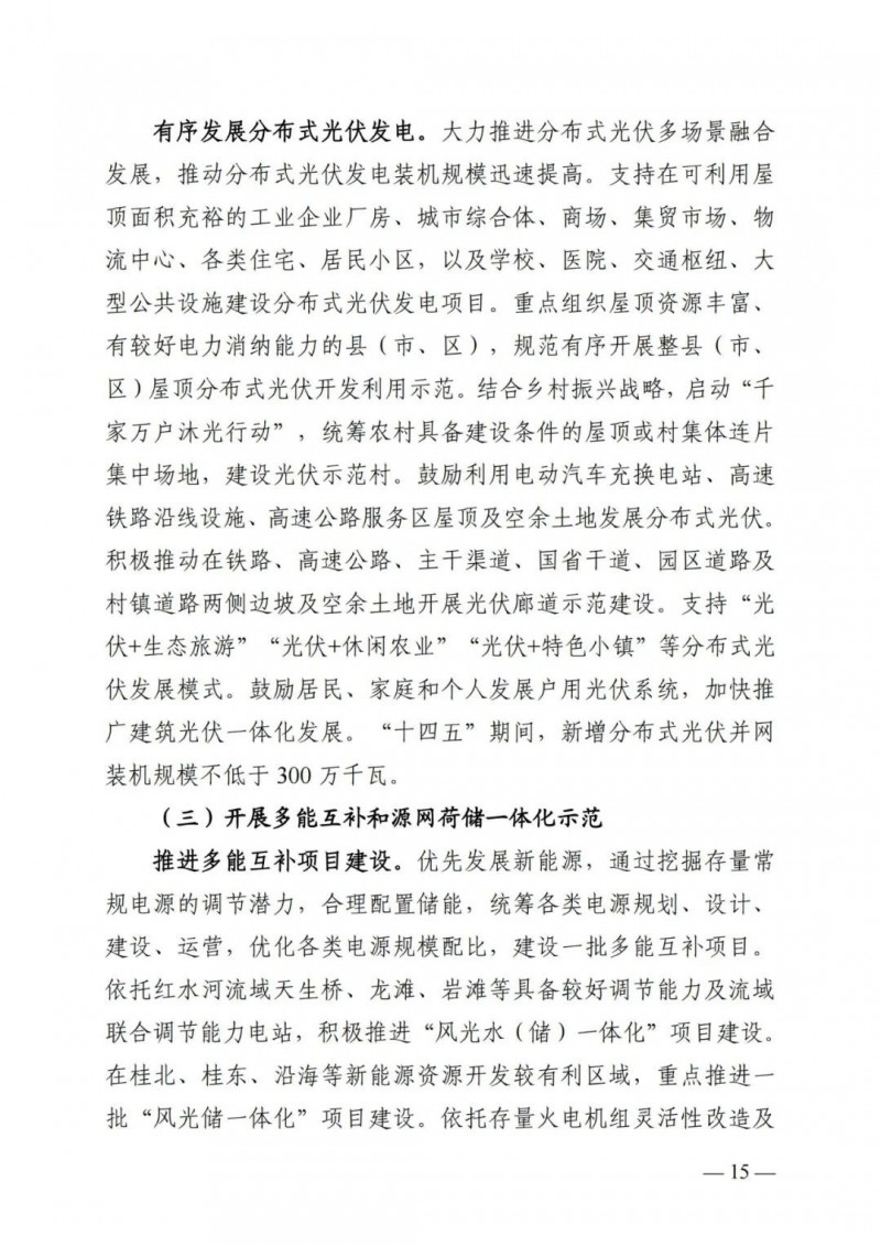 廣西“十四五”規(guī)劃：大力發(fā)展光伏發(fā)電，到2025年新增光伏裝機(jī)15GW！