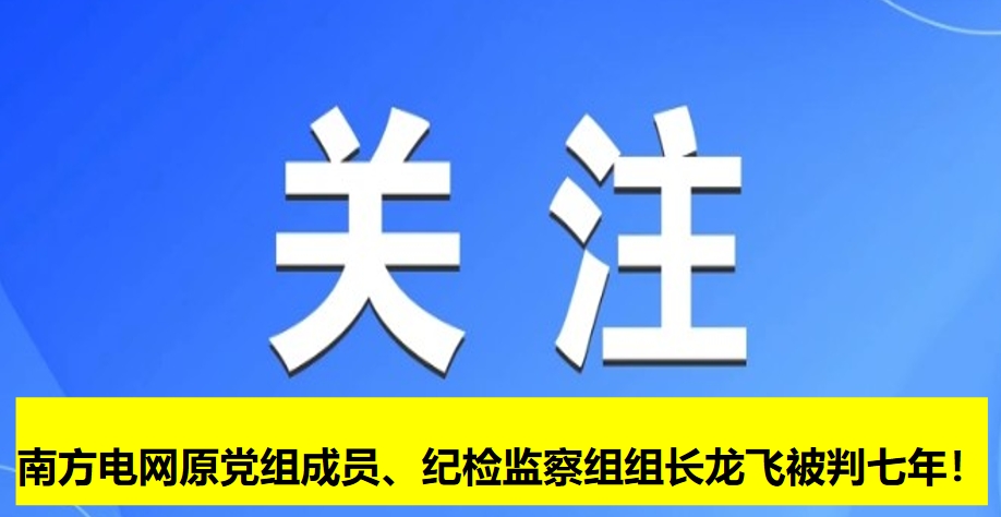 南方電網(wǎng)原黨組成員、紀(jì)檢監(jiān)察組組長(zhǎng)龍飛被判